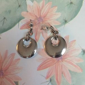 Silver-tone pierced earrings